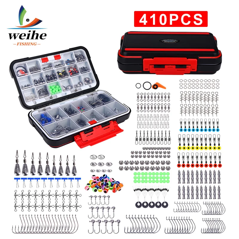 WEIHE 410 Uds conjunto de accesorios Luya manivela gancho seccionador plomo espacio frijol