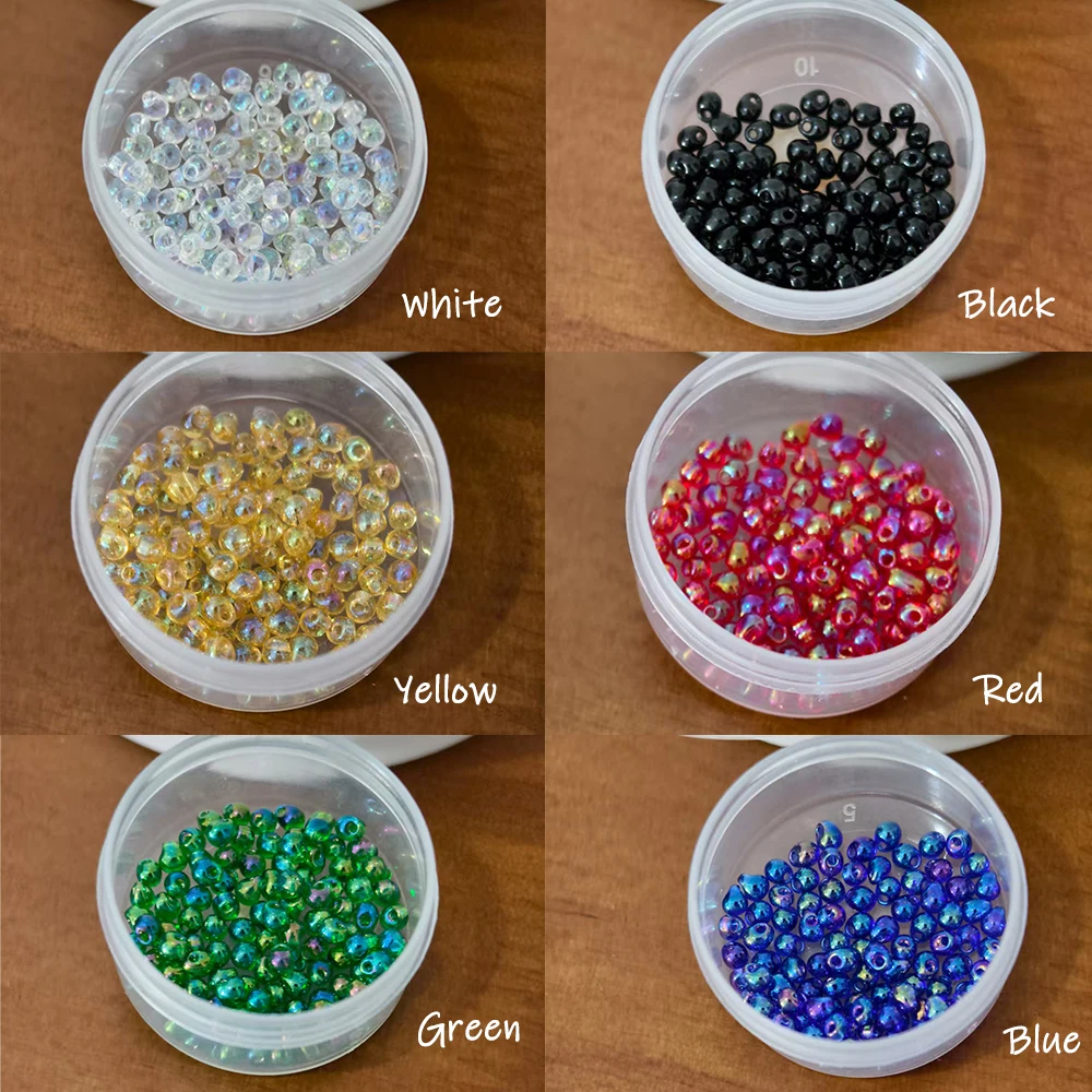 Wifreo 100 Uds 2,8mm cuentas con forma de burbuja Flash plástico ligero atado de moscas Material imita ojos de pez o la cabeza del señuelo de la ninfa - imagen 2