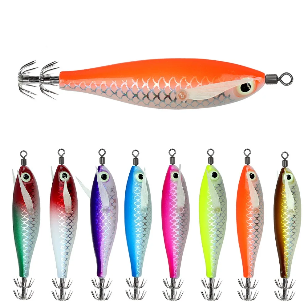 Jig Luminoso Calamar con Camarón y Huevo – Pesca Spinning Salada - imagen 4