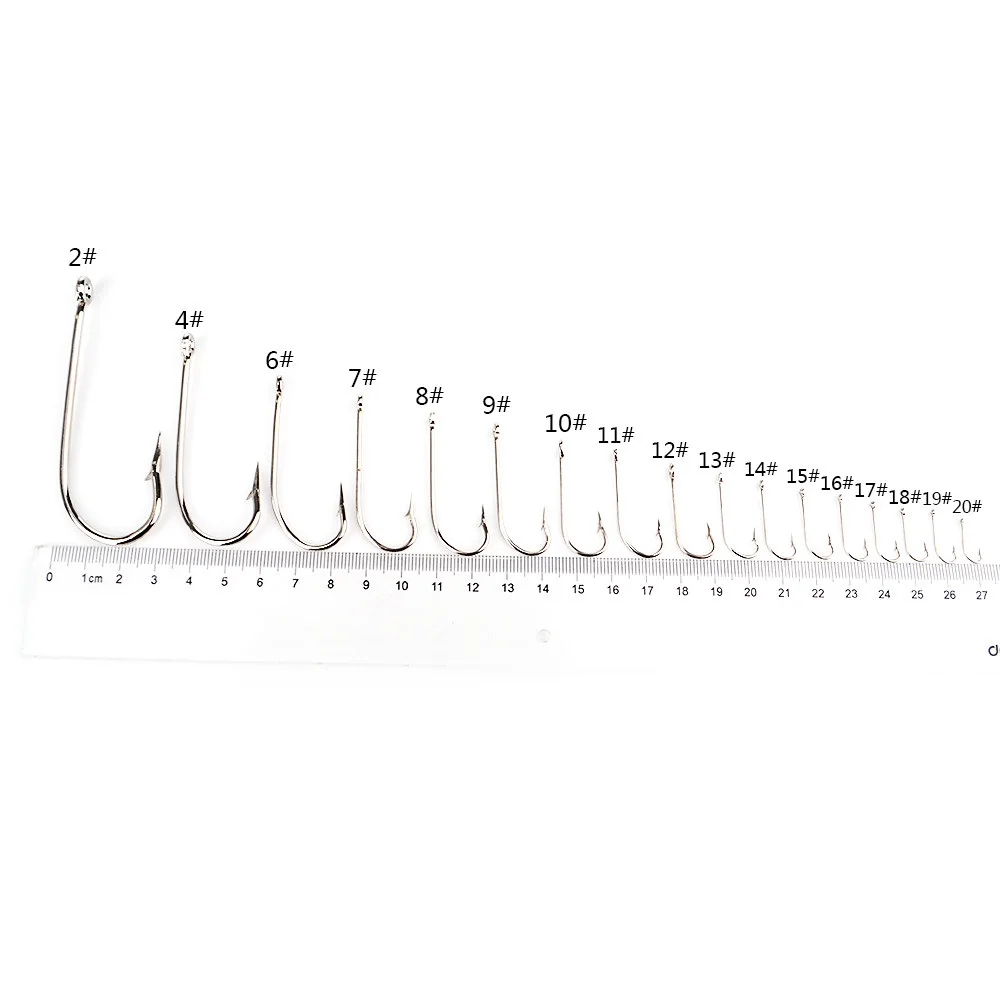 FTK-anzuelos de pesca de acero al carbono con mango largo, anzuelos afilados con púas, anillados, accesorios de agua salada, 100-200 piezas - imagen 5