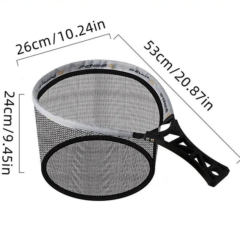 Mango ABS portátil, red de mano para pesca con mosca, red para corriente de pesca con mosca, red para Señuelos de Pesca, herramientas de pesca al aire libre, red de pesca plegable - imagen 2