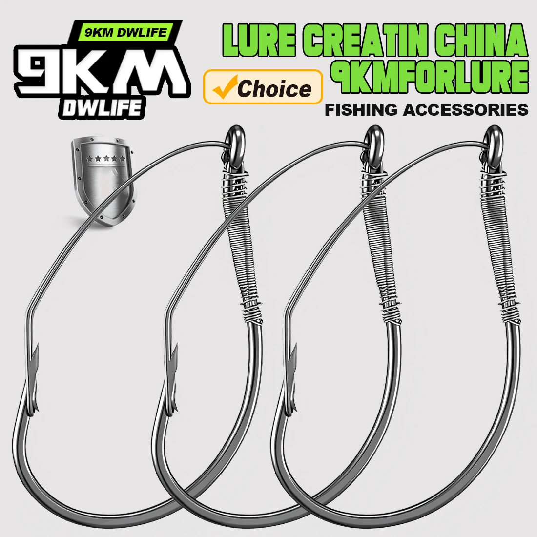 9KM 25 uds anzuelos de aparejo loco gancho sin malezas anzuelo de gusano anzuelo de pesca de lubina para aparejo loco