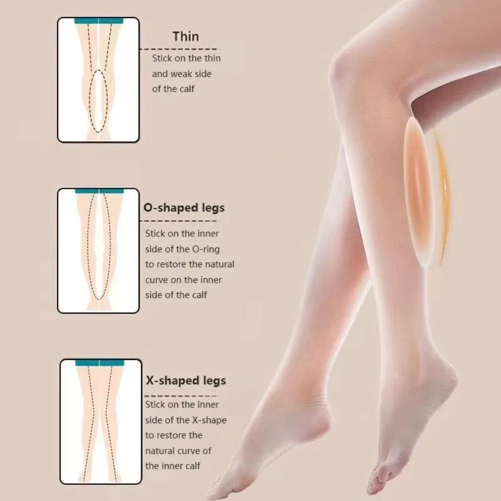 Almohadillas de silicona para contorno de pantorrillas, autoadhesivas, invisibles, sin espectáculo, reutilizables, con forma de piernas, 2 uds. - imagen 5
