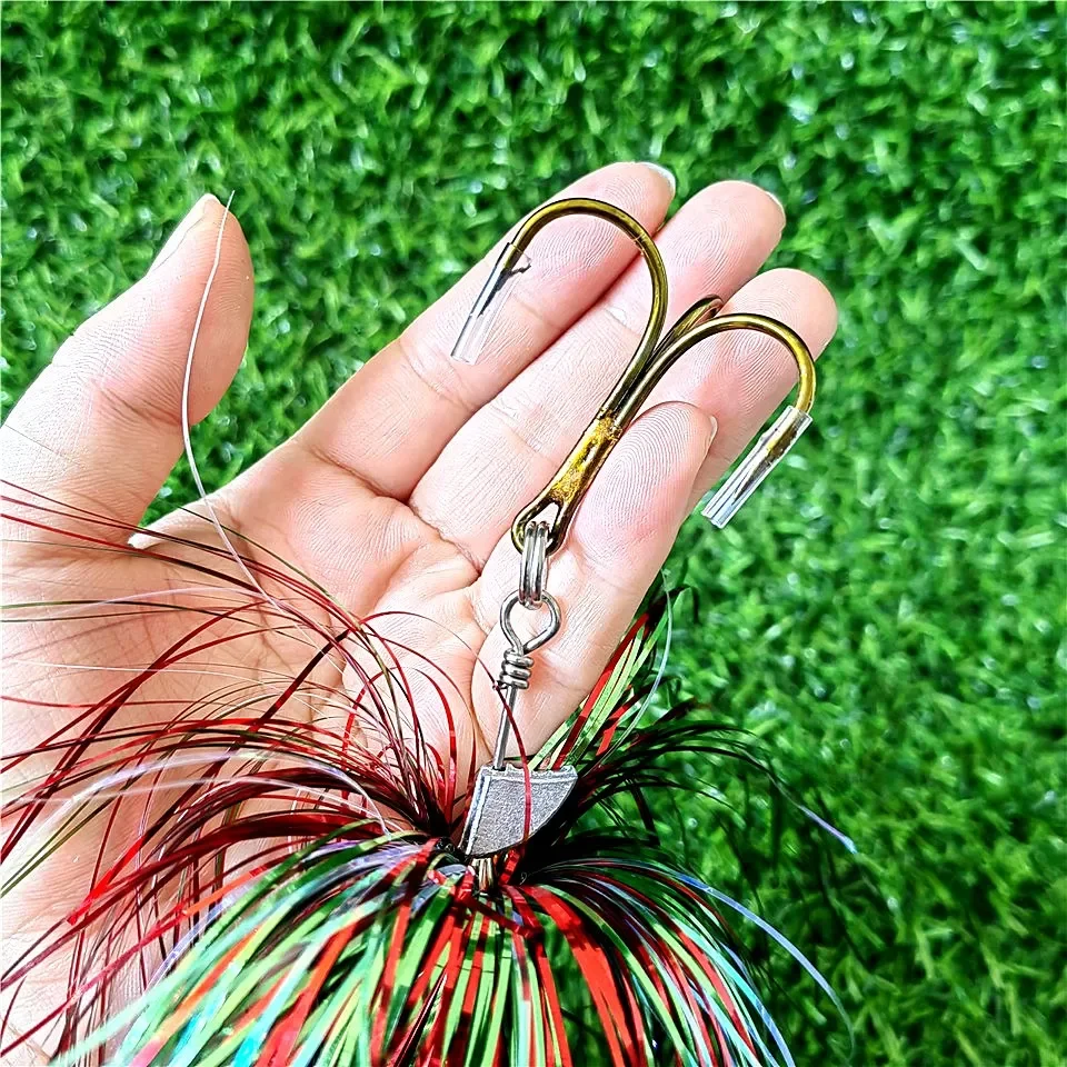 MUKUN, 1 unidad, 29cm, 96g, cebo giratorio, cebo Buzz, cuchara de Metal Topwater, señuelo de pesca, cabeza, lubina, cuchara giratoria Artificial, cebos - imagen 4