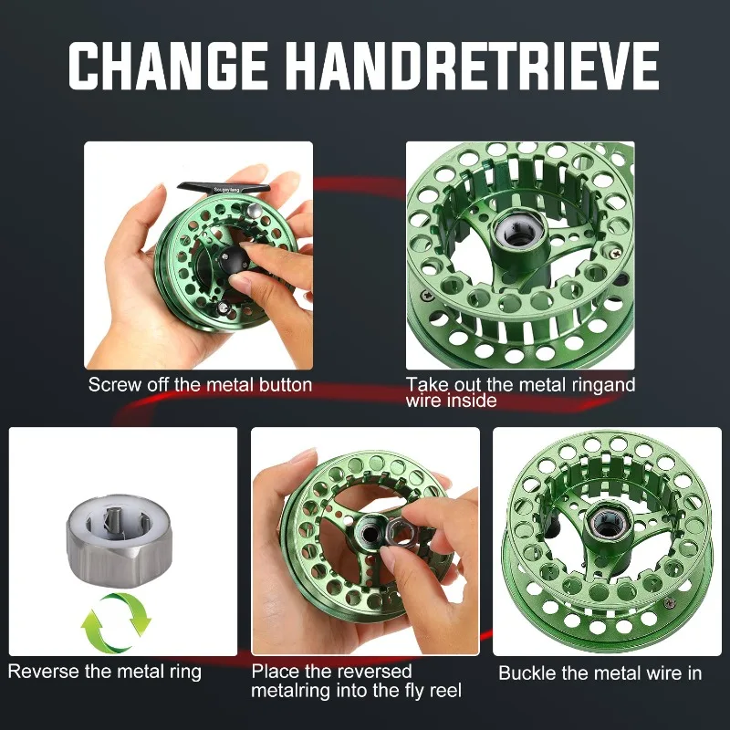 Sougayilang-carrete de Pesca con mosca 2 + 1 BB, cuerpo de aleación de aluminio mecanizado por CNC, ultraligero, aparejos de Pesca voladores - imagen 5