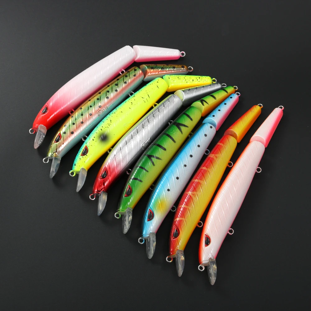 Señuelo de pesca articulado de 16cm y 33g, cebo duro segmentado flotante para pececillo con acción realista para lubina, trucha, Lucio, aparejos de agua salada - imagen 5