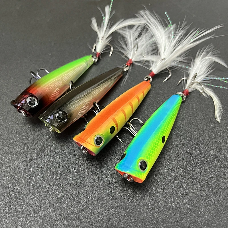 Señuelos de mar Popper Topwater, 7g, 65mm, lápiz de tiro largo, cebo Artificial, Wobblers de Pesca para Lucio, perca, Swimbait, accesorios de Pesca - imagen 2