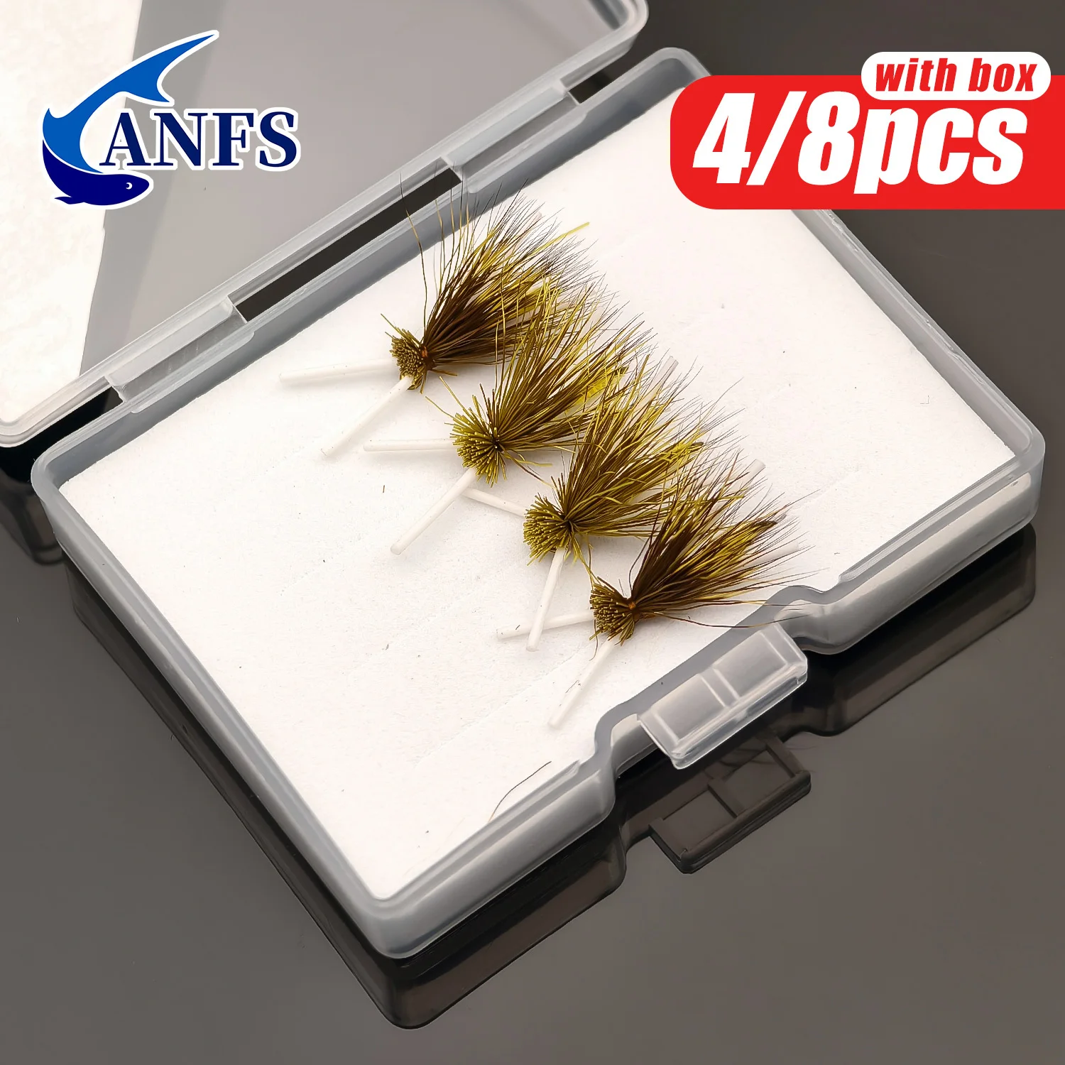 ANFS 4 piezas/8 piezas Kit de moscas de pesca con mosca seca-cebo con mosca hecho a mano para pesca en agua dulce - imagen 2