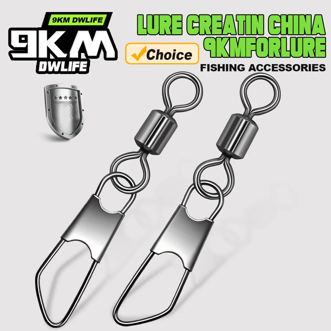 9KM 50 Uds pesca giratoria con cierre de seguridad cambio rápido Snap conector señuelo agua salada dulce alta resistencia