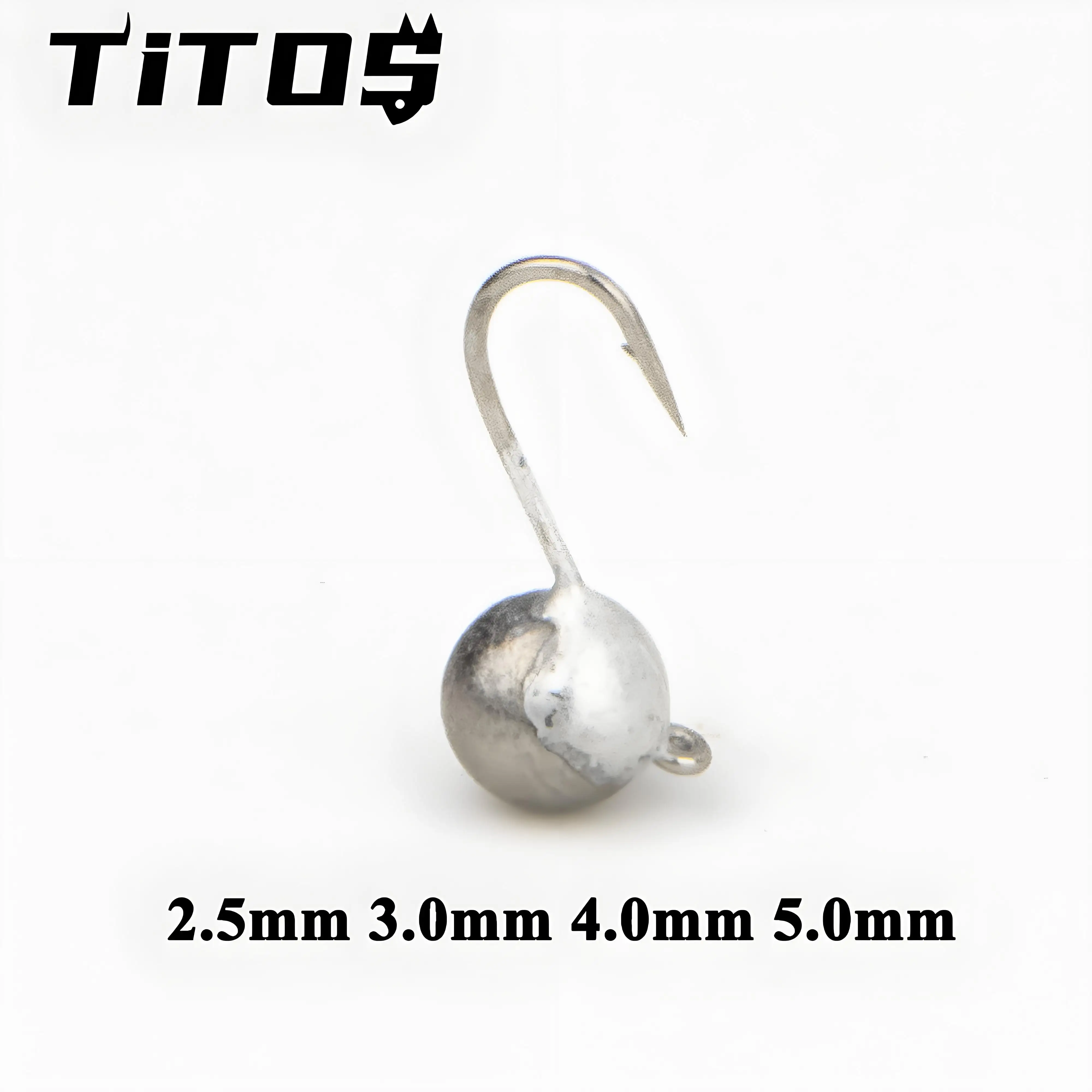 Plantilla de hielo con bola de tungsteno, 5/10 Uds., 2,5mm/3mm/4mm/5mm, cabezal de plantilla oscilante, señuelo suave de agua profunda, perca, trucha, Wrasse, anzuelo de pesca - imagen 4