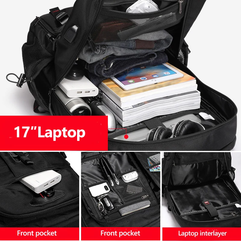 Bolsa de viaje USB para hombre, mochila de viaje para embarque, equipaje para deportes al aire libre, mochila de 50L 60L 80L, bolso de hombro, bolsa de viaje turística para acampar - imagen 5