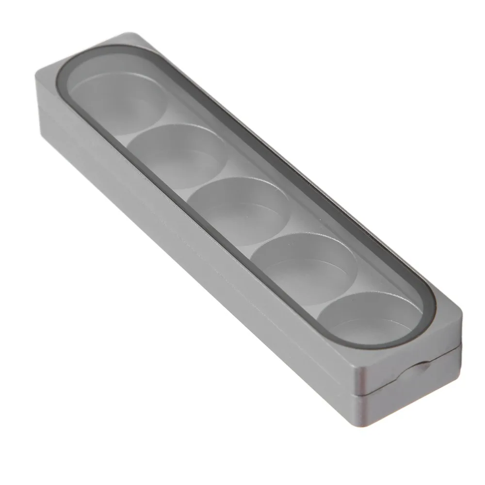 Caja de almacenamiento de punta de taco de aleación de aluminio, contenedor de almacenamiento de punta portátil de 5 agujeros, contenedor de punta de taco de 3 agujeros y 2 agujeros, jugadores de billar - imagen 2