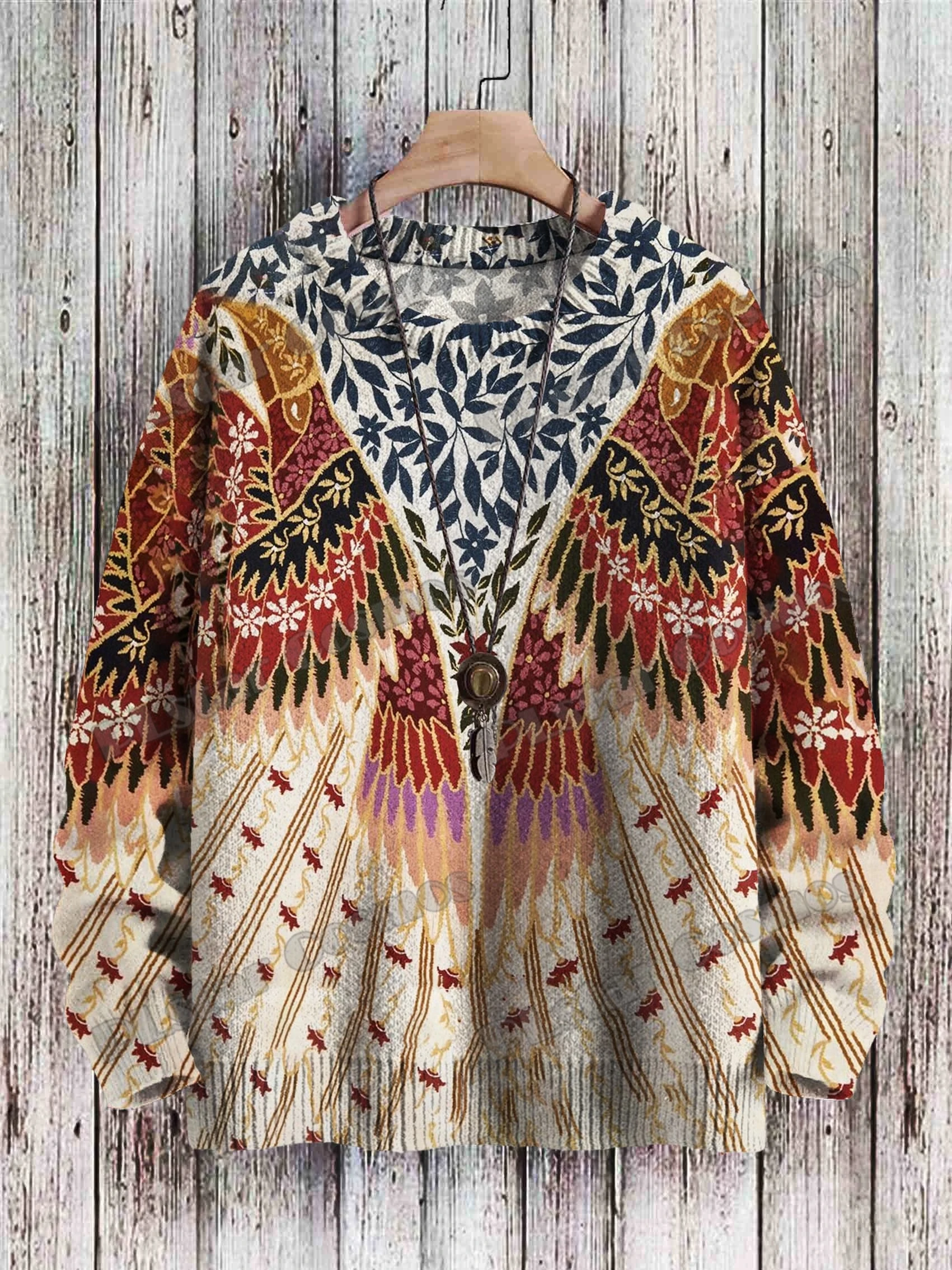 KMY29-suéter de punto informal para hombre y mujer, Jersey Retro con estampado 3D de murciélagos divertidos, cuello redondo, Invierno - imagen 4