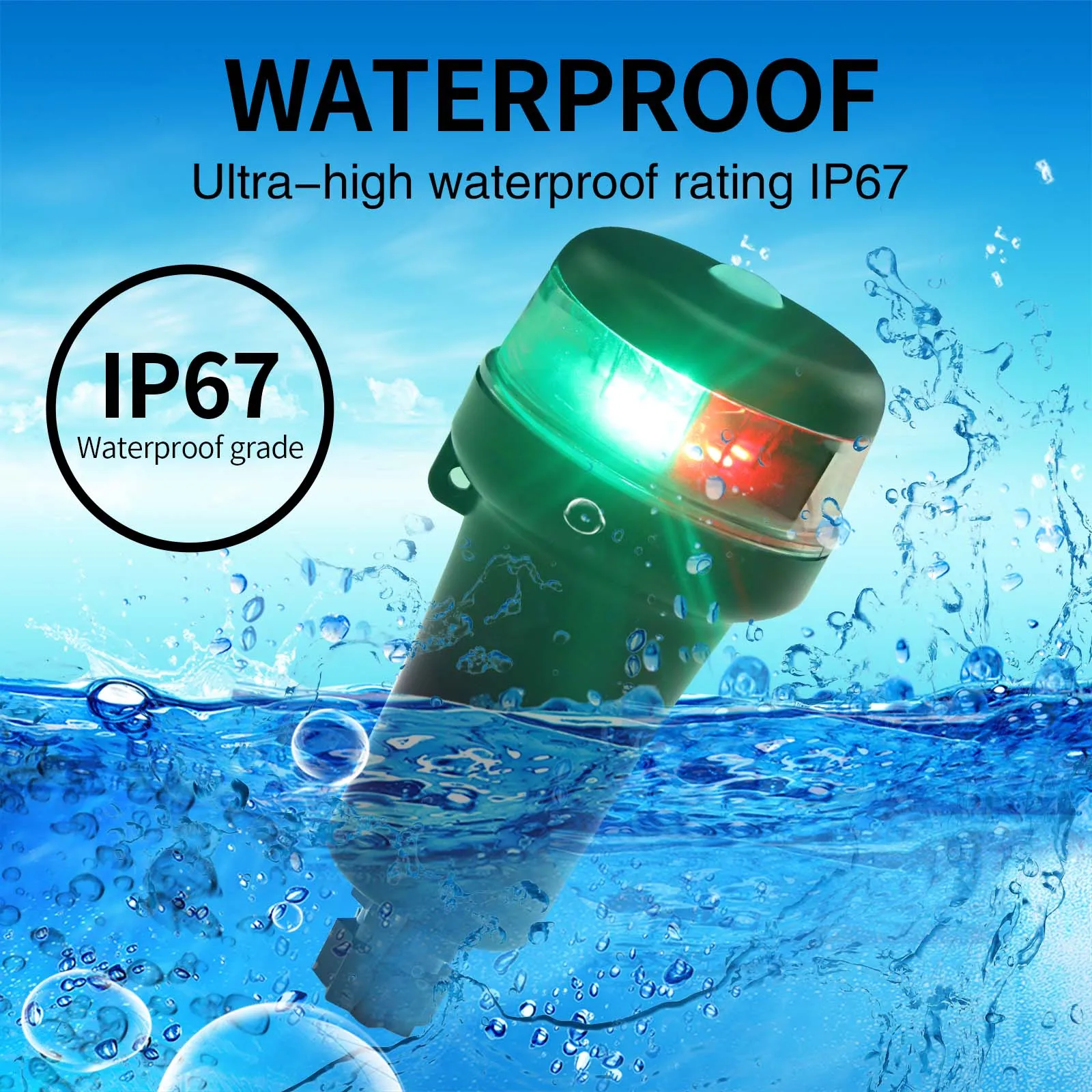 Lámpara LED portátil de navegación para barcos con adaptadores de colores multiluz para kayak marino: requiere pilas AA (no incluidas) - imagen 5