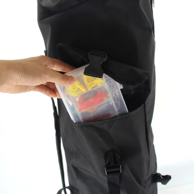 Equipo de pesca de caña múltiple, mochila, bolsa de almacenamiento de equipo de pesca, pesca para hombres con estante de poste, eslinga, bolsa de hombro única, pesca - imagen 3