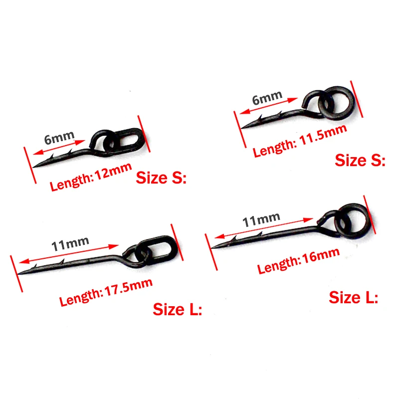 20 piezas anzuelo de pesca de carpa, gancho de conexión, cuentas giratorias, listas, alineador de línea D-rig, aparejos para el cabello, método de aparejo Zig, accesorios de alimentador, aparejos - imagen 3