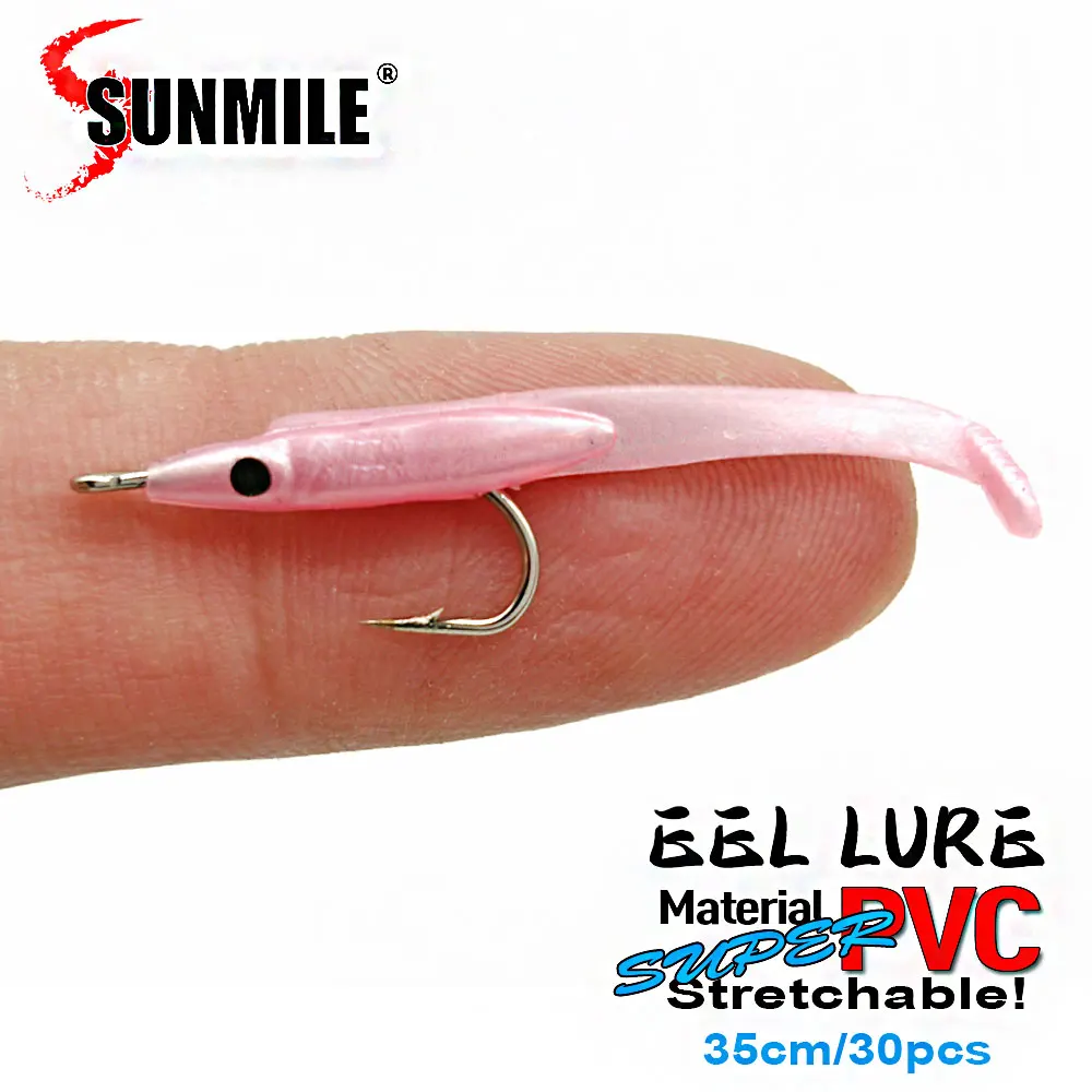 SUNMILE 30 Uds Anguila señuelo de Pesca suave 35mm PescaTackle Wobblers Señuelos de Pesca carpa Leurre Souple cebos blandos - imagen 5