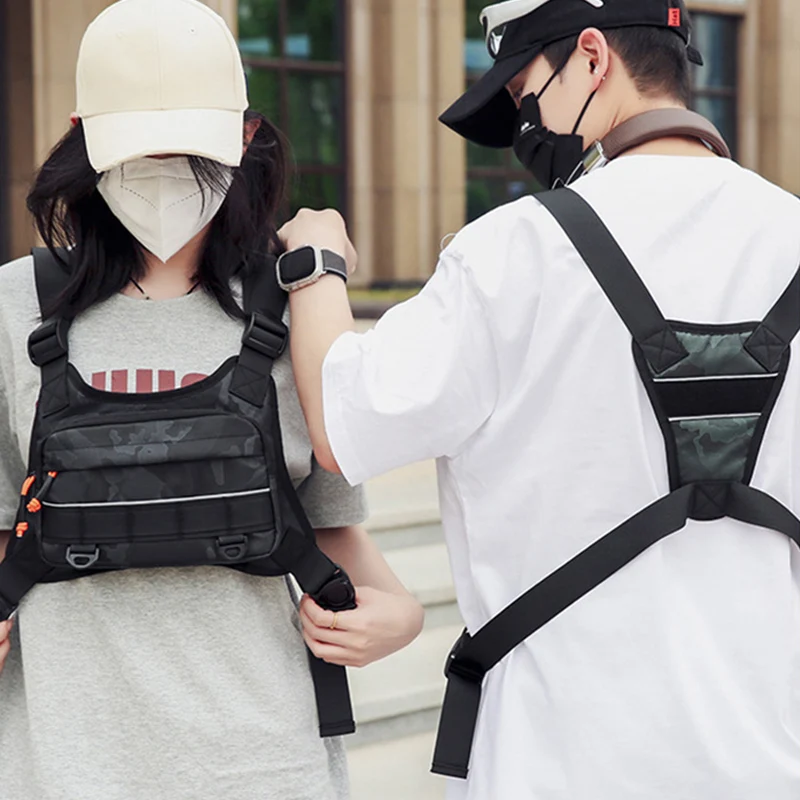 Bolsa de pecho para escalada, bolsa de aparejo deportivo para hombre, chaleco frontal, bolsas de senderismo, adiestramiento al aire libre, correr, ciclismo, riñonera para teléfono de viaje - imagen 4