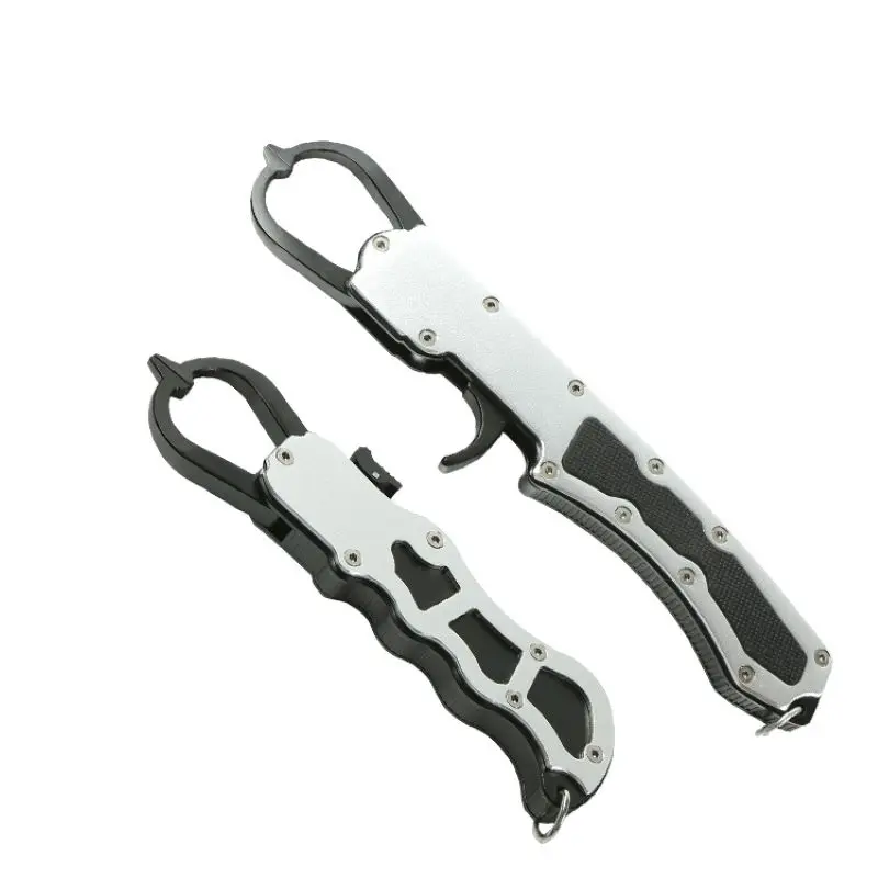 Pinza de pesca portátil, controlador de labios de pescado de aluminio, mango de agarre, alicate de aparejos de pesca, soporte para herramienta de pesca - imagen 2