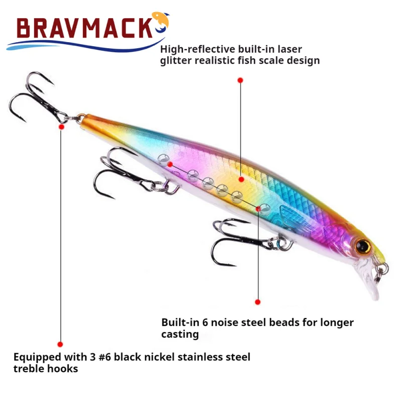 1 Uds. Señuelos de pesca 13,8g, Wobblers de pececillo que se hunden, cebos artificiales de plástico, anzuelo para lubina, Lucio, carpa, Swimbait, cebo de pesca - imagen 3