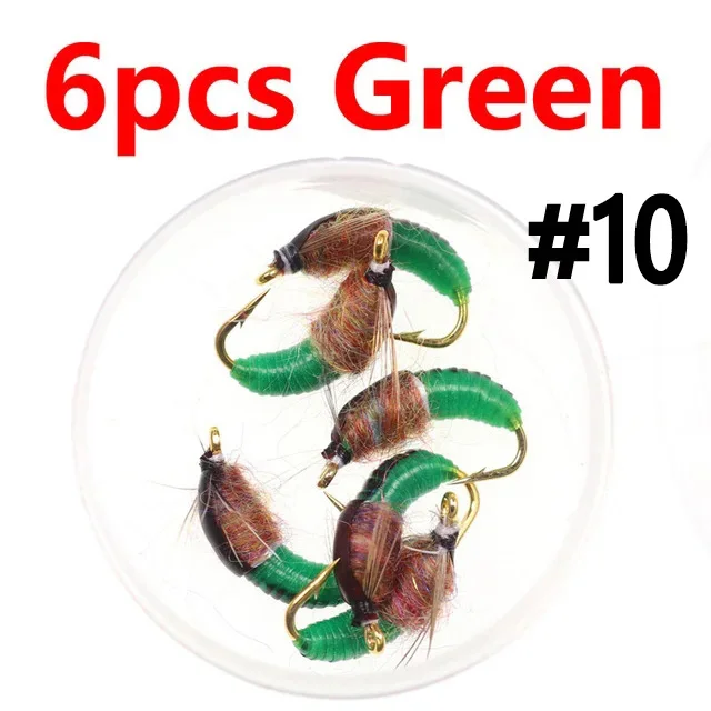 6PCS Green 10