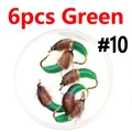 6PCS Green 10