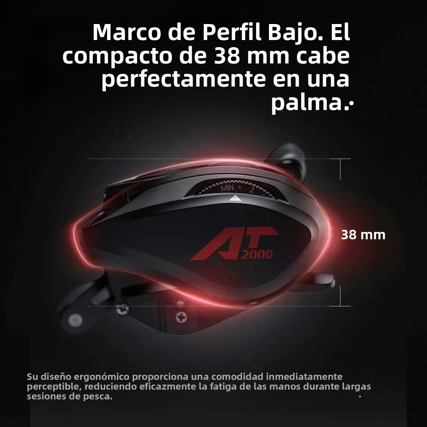 Carrete de pesca Baitcast ultraligero AT2000 para niños, 149g, 4 + 1BB, 7,1: 1 GR, 6kg de arrastre máximo, doble brazo oscilante para agua dulce y salada - imagen 5