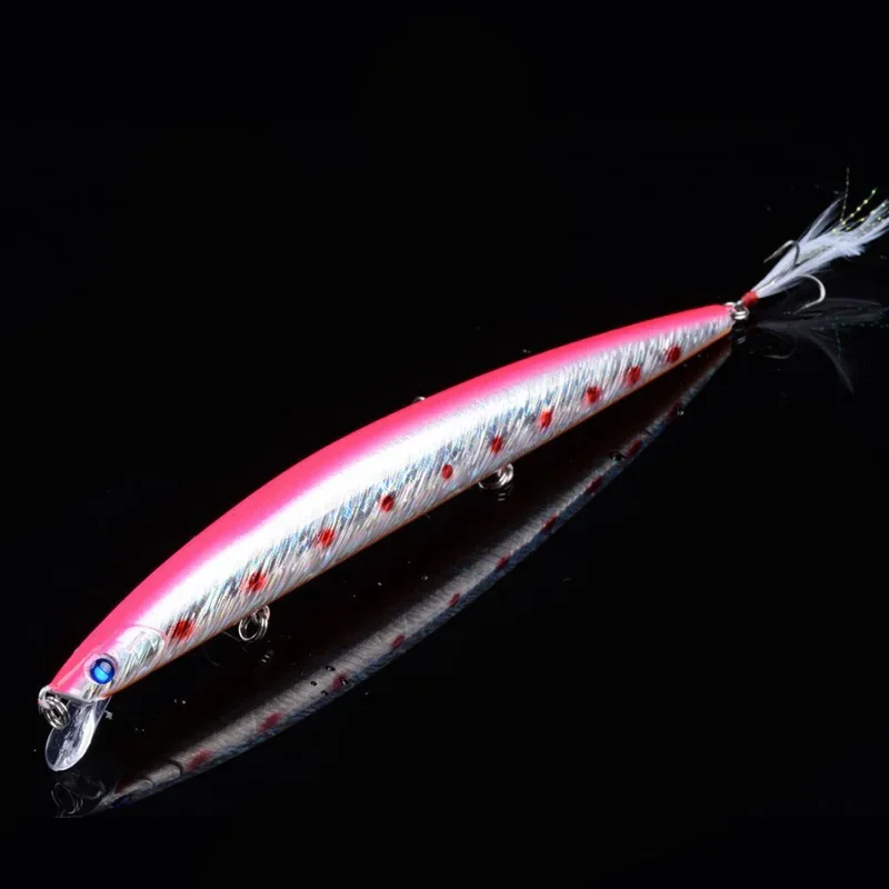 Señuelo de pesca Minnow Wobblers, 18,5 cm, 22g, cebo duro Artificial, anzuelo de plumas, cebo Isca, aparejos de pesca Crankbait, 1 ud. - imagen 5
