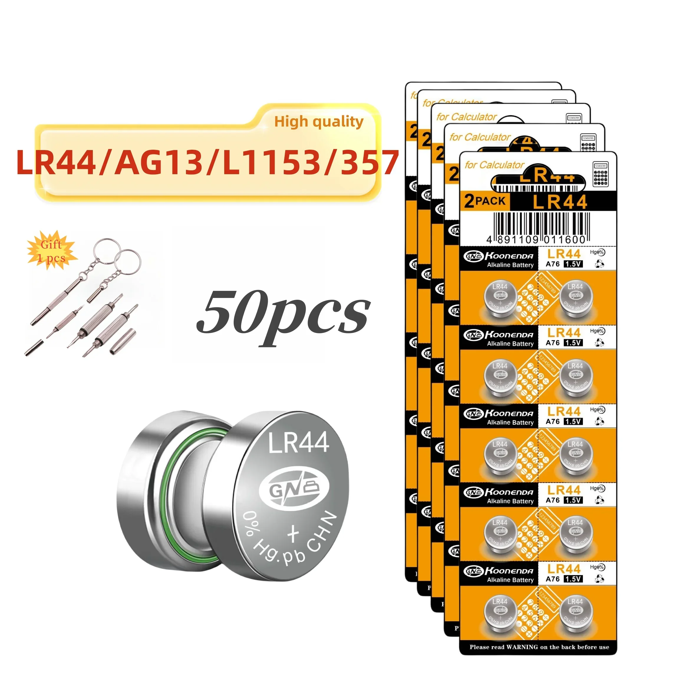 Pilas LR44 AG13 1,5V equivalentes SR44 357 L1154 para relojes y juguetes