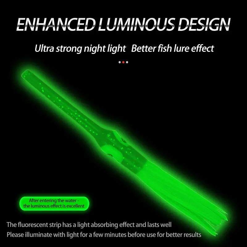 Falda de calamar suave de boca larga, 5 piezas, falda de pulpo, Señuelos de Pesca de Mar, cebos Sabiki Rig, señuelos de Anguila, plantilla de agua salada - imagen 5