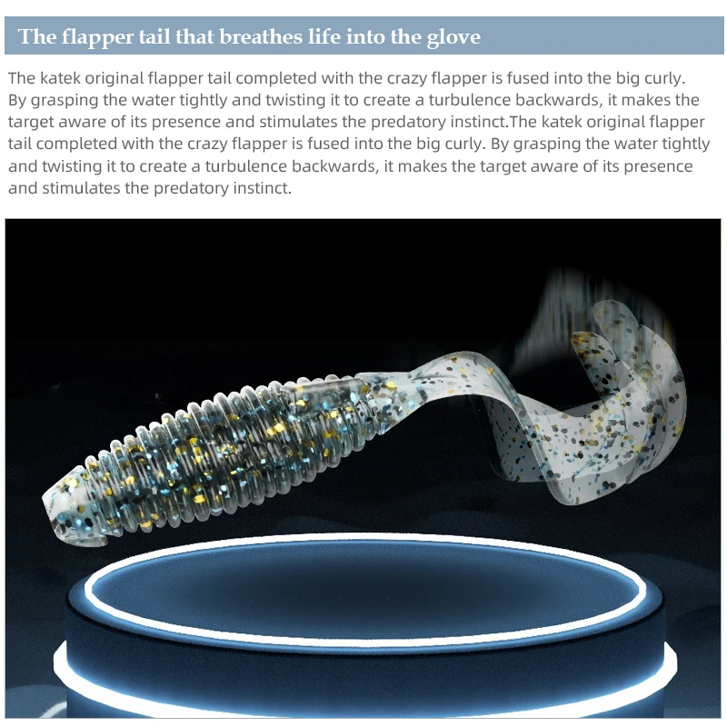 MEREKING-señuelo de pesca Flapper Grub, fácil de usar, cebo extremadamente eficaz, 77mm, 6g, señuelos blandos, cebo de plástico Artificial de silicona - imagen 5