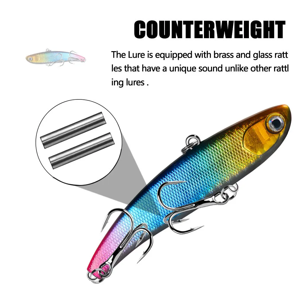 Señuelos de Pesca VIB, 1 piezas, 16,4g, 8,4 cm, cebo duro de mimbre de fundición larga que se hunde, cebo de vibración Artificial para Lucio, aparejos de pesca - imagen 3