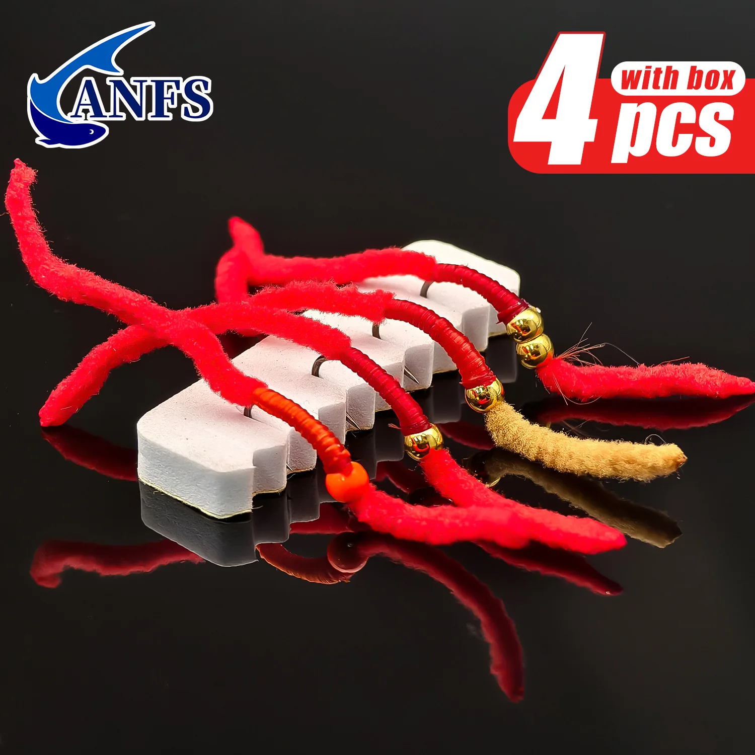 ANFS moscas artificiales atadas a mano para pesca con mosca – caja - imagen 3