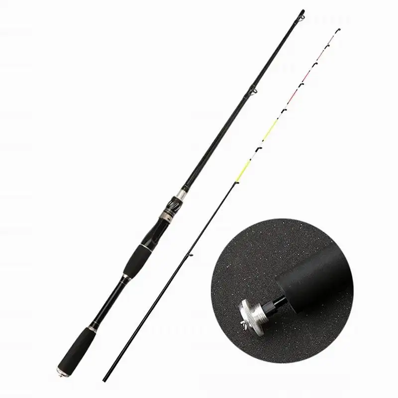 ZZ101 BREAK WIND Bridge Boat Ice Raft caña de pescar, punta de fibra de vidrio, 2 secciones, punta de diámetro 0,7mm 1,5 m 1,8 m 2,1 m sin carretes con 2 puntas - imagen 2