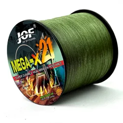 Línea de pesca trenzada de PE de 21 hebras JOF, suave, resistente al desgaste, línea principal, línea duradera de alta visibilidad para agua dulce/agua salada