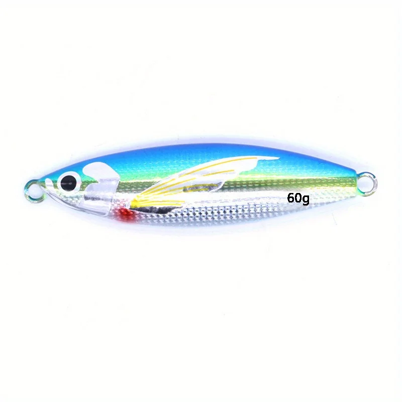 Señuelo de pesca con lápiz de Jigging Artificial, 40g/60g/80g/100g, 1,41 oz/2,12 oz/2,82 oz/3,53 oz, aparejos de pesca Jigbait con brillo lento, 1 ud. - imagen 5