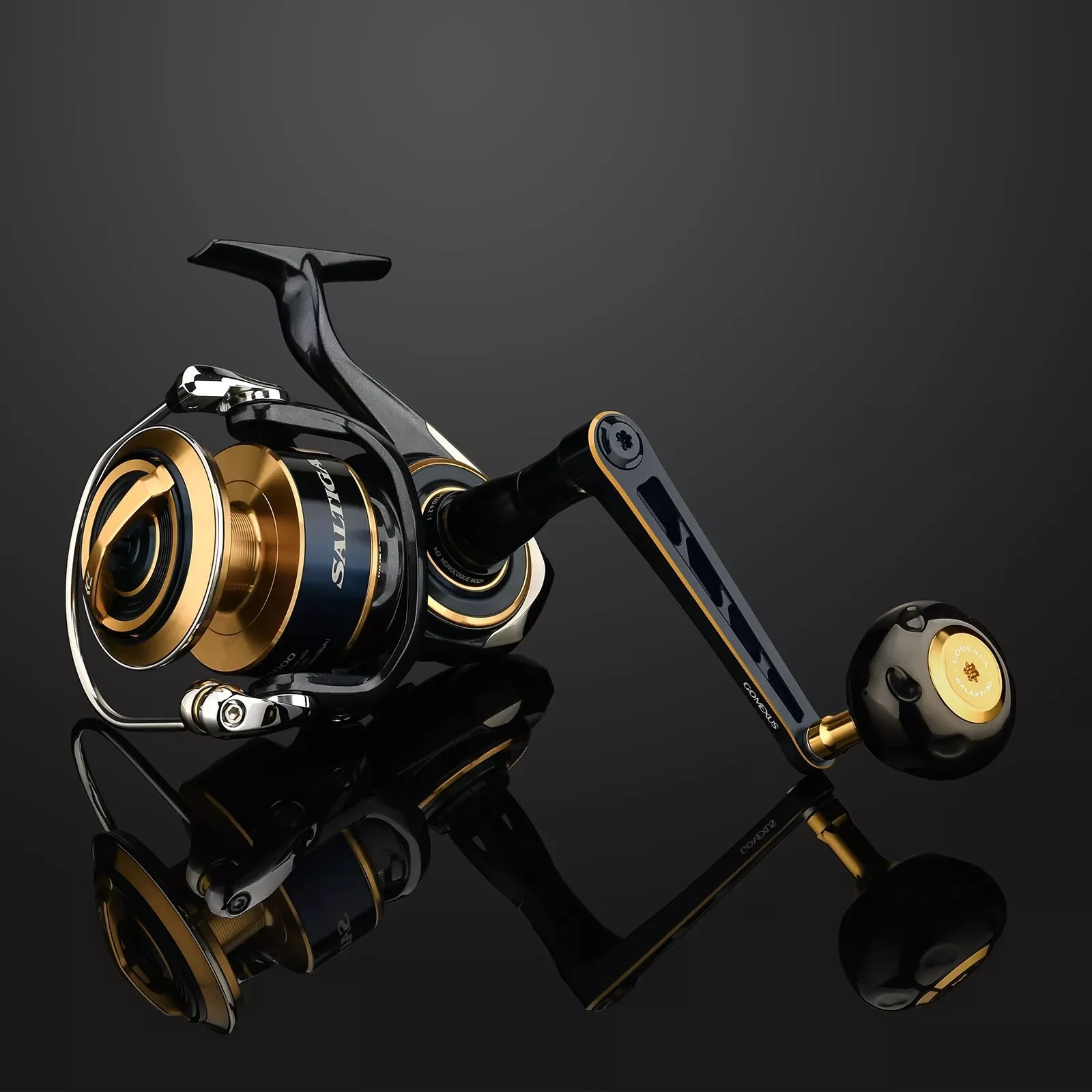 GOMEXUS mango de alimentación de 100mm para Daiwa Saltiga Certate Caldia SW 8000-14000 carrete de agua salada perilla de titanio 50mm - imagen 4