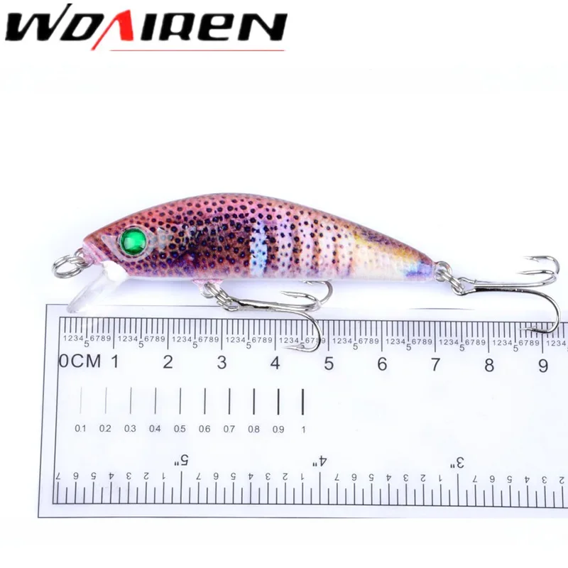 Juego de Señuelos de Pesca de colores mezclados, 5 uds., 6,5 cm, 7,5g, cebos para pececillos, Crankbaits Wobbler con anzuelos triples, aparejos de pesca, Kit de cebo duro - imagen 2