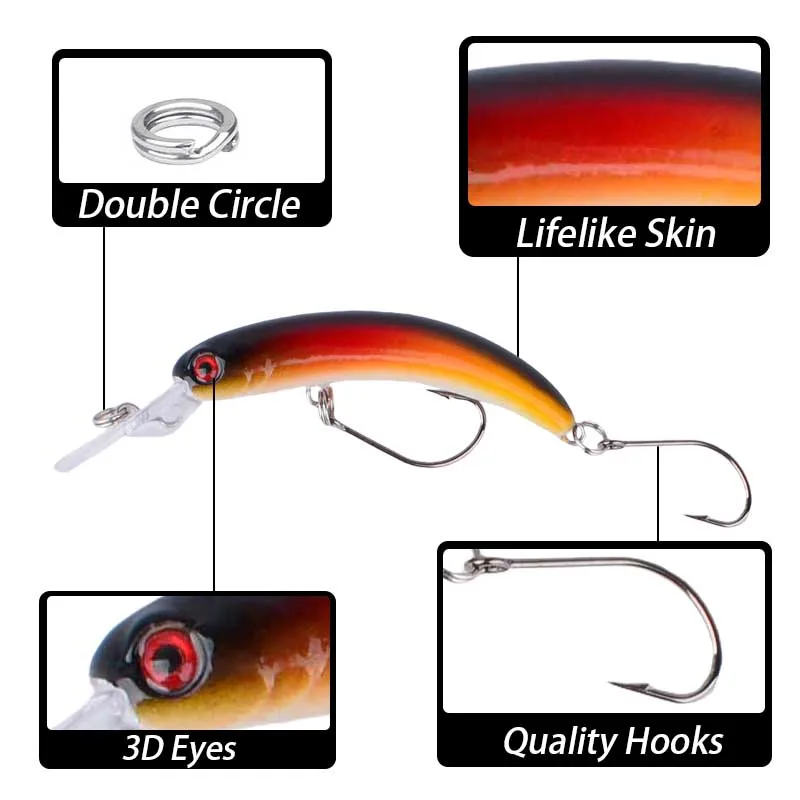 Señuelo de pesca Minnow, 6,5 cm/3,7g, cebo duro de hundimiento lento, plantilla Wobbler, Crankbait, aparejos de pesca SwimBait, 1 ud. - imagen 2