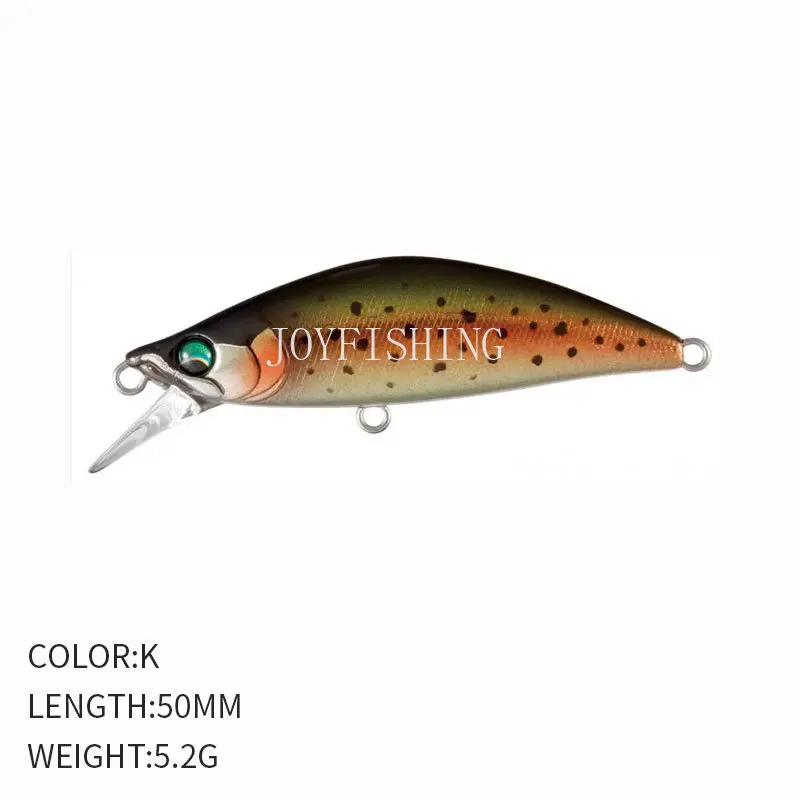 Señuelo duro de Pesca de 50mm y 5,2g, cebo Artificial para Pesca de trucha, Lucio, diseño japonés, 11 piezas - imagen 5