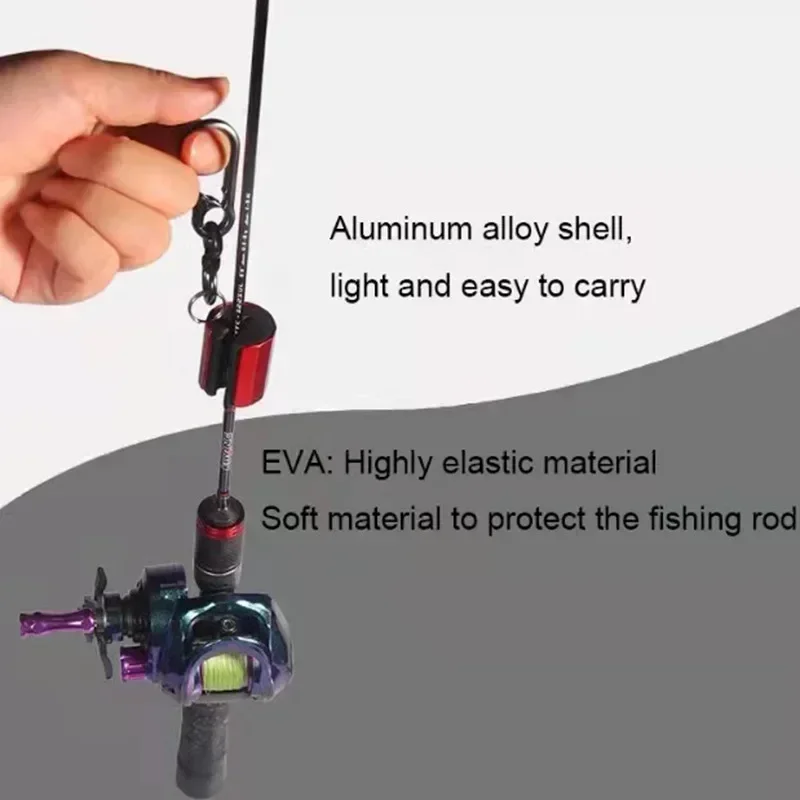 Accesorios para aparejos de pesca con mosca, herramientas auxiliares para caña, nuevo soporte para caña de pescar portátil, Clip para caña de pescar con llavero - imagen 2
