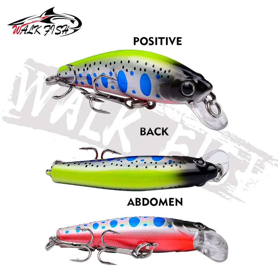 WALK FISH-señuelo duro de hundimiento de pececillos japoneses, aparejos de Pesca de trucha Wobbler, manivela de agua dulce, cebo duro Artificial, 1 unidad, 5,6 cm, 6,8g - imagen 5