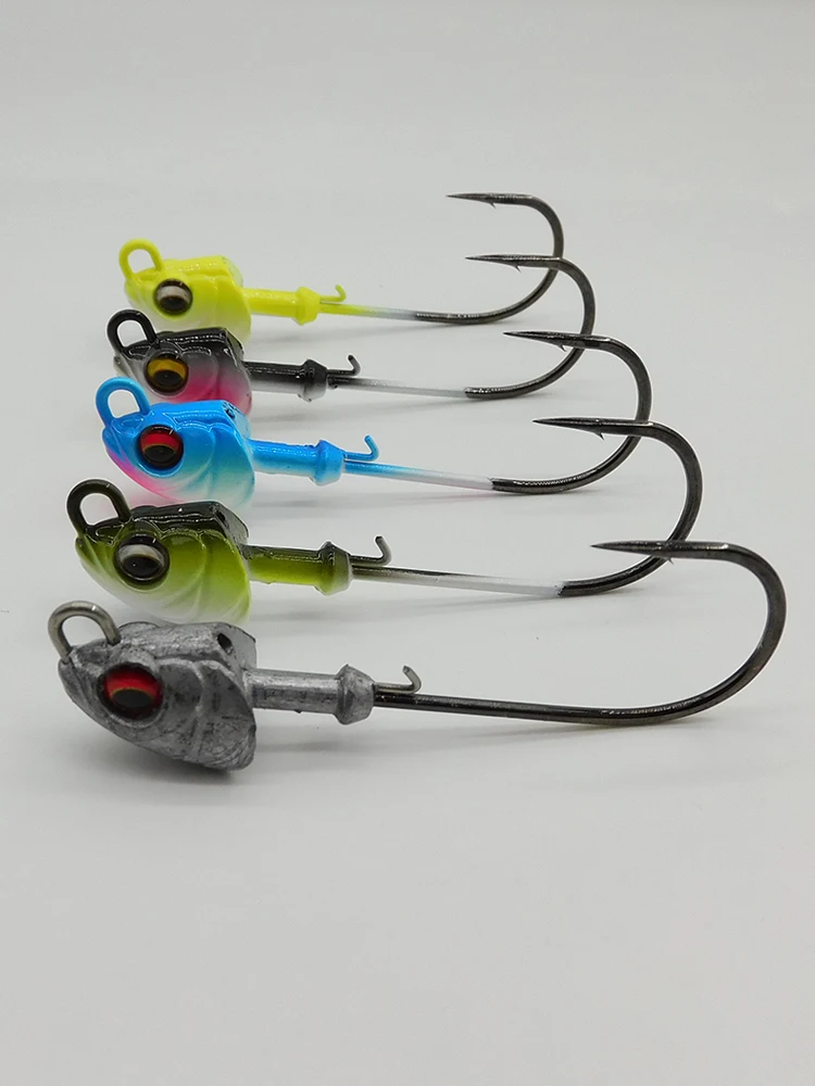 Anzuelos de pesca con cabeza de anzuelo de Color de alta calidad 2/0 14g con faldas - imagen 4