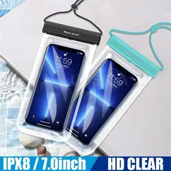 Funda de teléfono impermeable de menos de 7,0 pulgadas para iPhone 13 Pro Max, cubierta Universal IPX8 para Huawei, Xiaomi, Redmi Note, Samsung