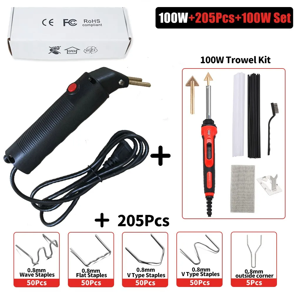 Kit de máquina de soldadura de plástico para reparación de parachoques de coche, pistola de soldadura de plástico, pistola de aire caliente, máquina de soldadura de plástico, herramientas de garaje de plástico, 100W - imagen 5