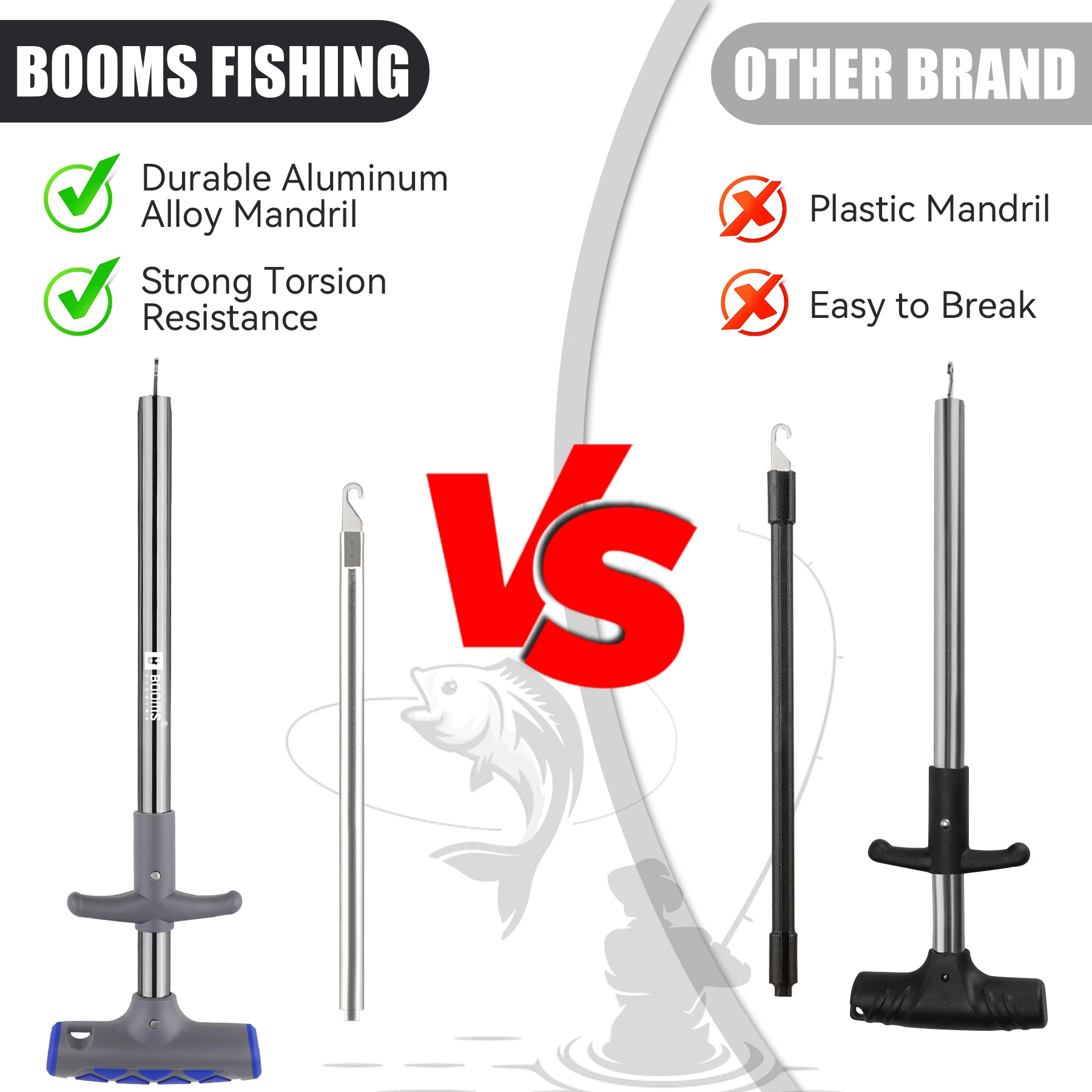 Booms Fishing XW20-desacoplador de anzuelos de tubo de aluminio portátil, Extractor de anzuelos de pesca, separador de anzuelos, aparejos de pesca - imagen 4