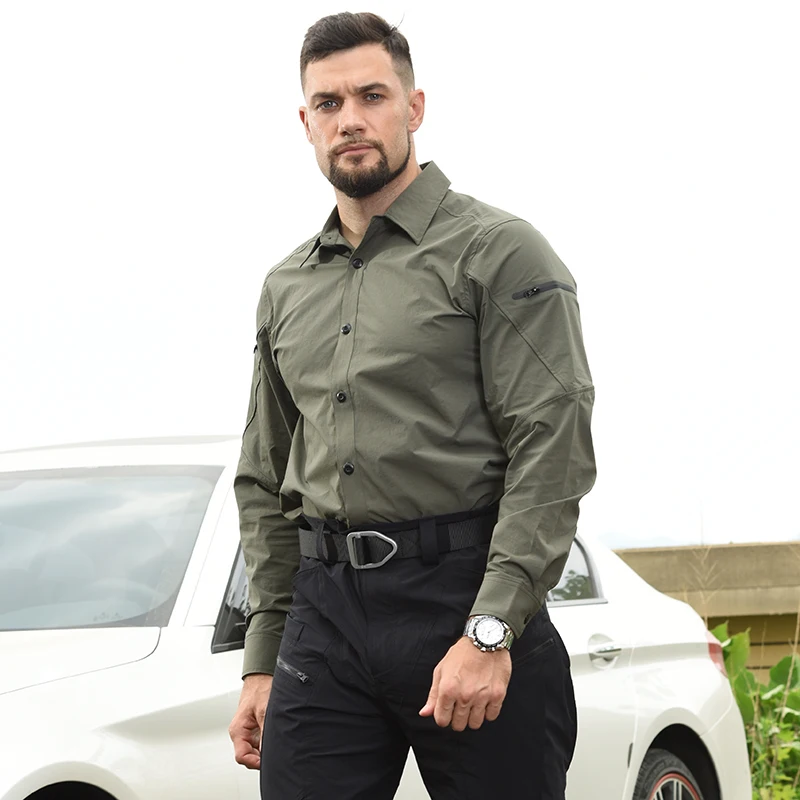 Trajes tácticos al aire libre, ropa de trabajo, deporte para hombres, tácticas de escalada informales, camisas de combate, pantalones Cargo, trajes informales verdes ligeros - imagen 5