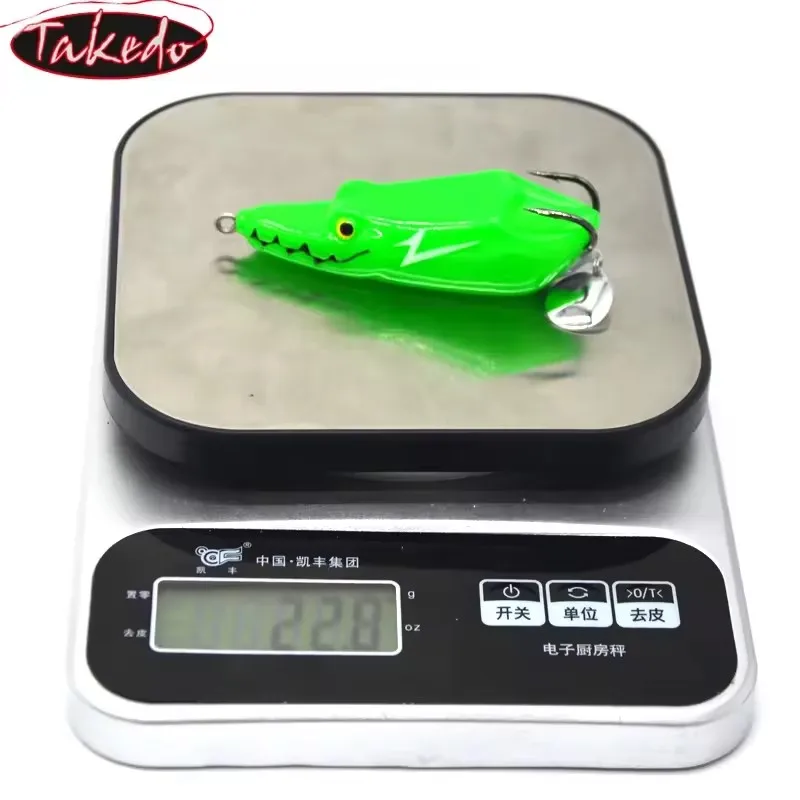 TAKEDO L030 9cm 22,8g señuelo suave cebo de rana Isca Artificial Topwater Pesca señuelo para lubina cabeza de serpiente flotante señuelo de lubina - imagen 5