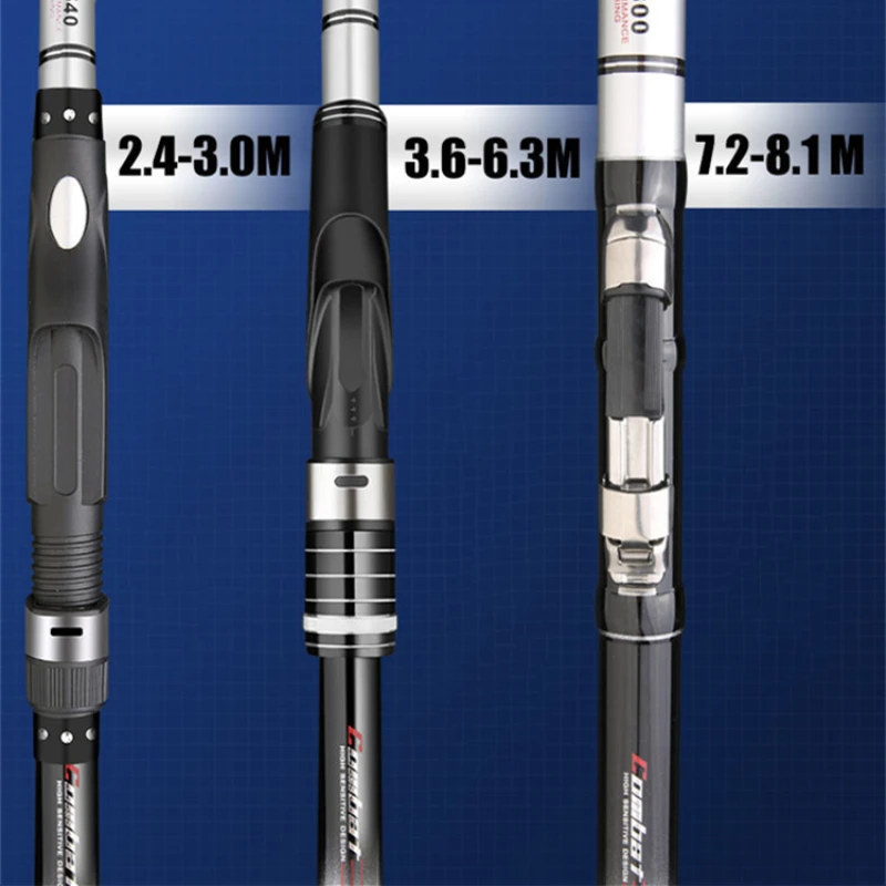 Caña de pescar de roca superdura, ultraligera, telescópica, de distancia, peso pesado, sección larga, equipo de Pesca - imagen 4