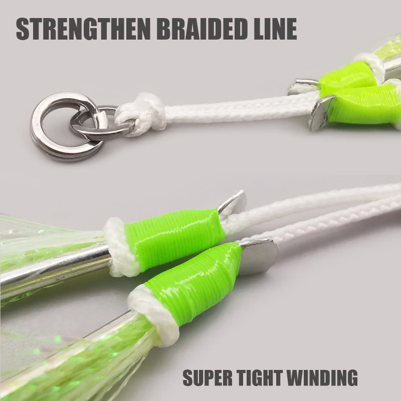 1-SJ Slow Jigging Twin Assist met Mustad-haken Glow Jigging-haken Zeebrasem Zeevishaak - imagen 3